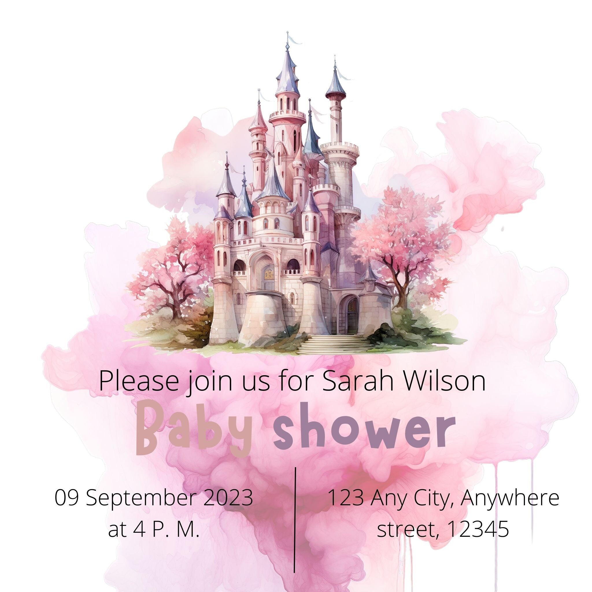 Castle PNG Bundle Fairy Pink Princess & Magic Watercolor Castle Clipart ...