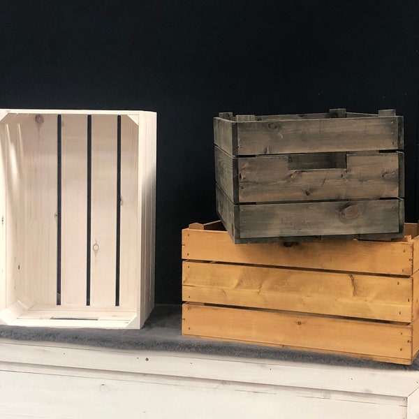 Wooden Crate - Wedding Decor, Log Storage, Cottage Living, Photo Prop, Farm Shop Display, Apple Crates or Bushel Boxes