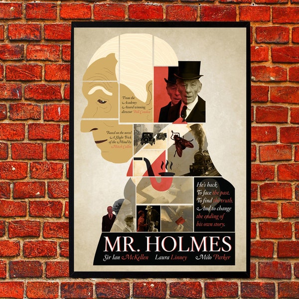 Sherlock Mr Holmes Alternative London Detective Watson Lestrade Movie Film Series Show  Retro Design Minimal Poster Sherlock Holmes