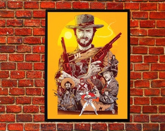 Western Clint Eastwood Alternative Movie Classic Poster Western Movie Classic Clint Eastwood