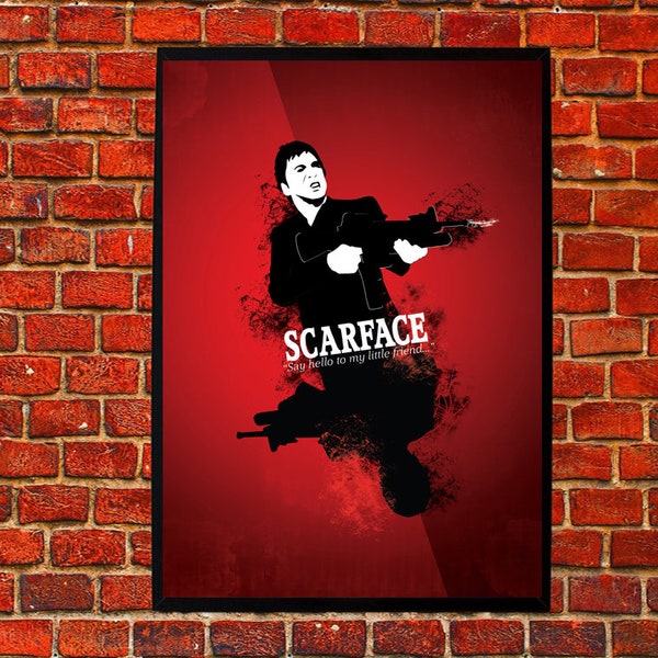 Scarface Say Hello To My Little Friend Tony Montana Home Decor Poster Scarface Say Hello To My Little Friend Tony Montana Home Decor Poster