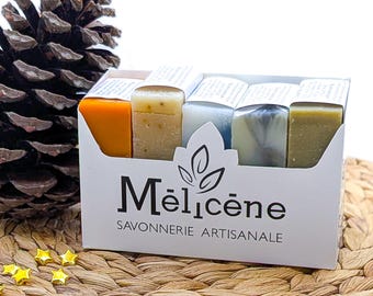 Lot 5 petits savons artisanaux - Coffret cadeau découverte