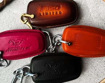 Custom Leather Maverick Key Fob Cover for Ford Trucks and Mustang - Personalized Leather F150, F250, F350 Key Cover for Mother's Day Gift