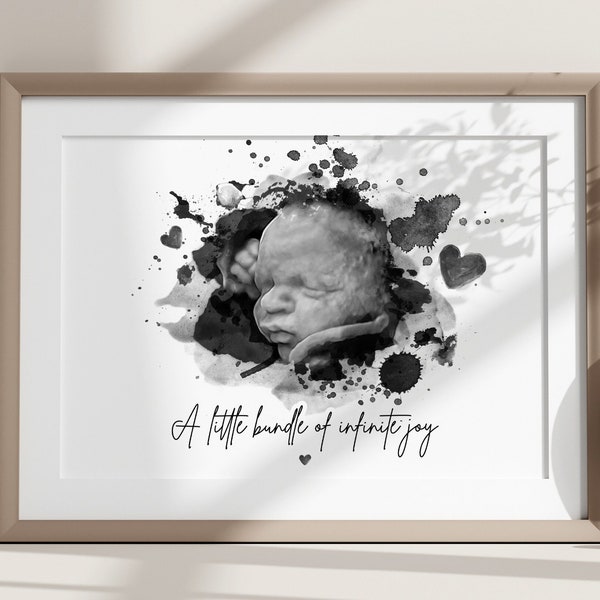 Baby Ultraschall Kunst Aquarell Malerei Schwangerschaft Andenken personalisierte Kinderzimmer Geschenk Schwangerschaft Verlust Geschenk Sonogramm Rahmen Kindergarten Druck