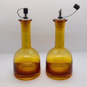 Vintage Small Amber Italian Glass Barware Decanter Set