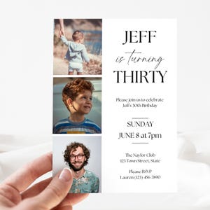 Minimalist 30th Birthday Invitation | Canva Template | Editable Digital Download | Customizable Instant Access Printable Invite | 30 Years