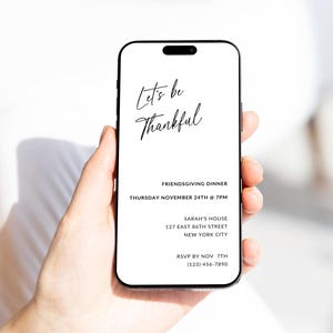 Modern Friendsgiving Invitation Template | Thanksgiving Invite | Dinner Party Printable & Evite | Editable Digital Instant Download EP10