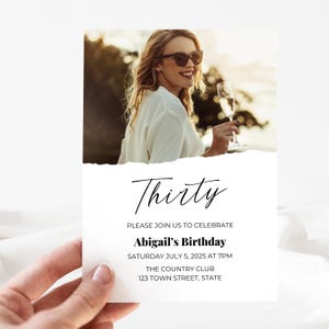 Minimalist 30th Birthday Invitation | Canva Template | Editable Digital Download | Customizable Instant Access Printable Invite | 30 Years