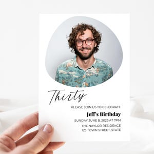 Minimalist 30th Birthday Invitation | Canva Template | Editable Digital Download | Customizable Instant Access Printable Invite | 30 Years