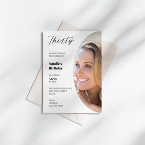 Minimalist 30th Birthday Invitation | Canva Template | Editable Digital Download | Customizable Instant Access Printable Invite | 30 Years