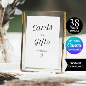 Wedding Sign Bundle | Modern Minimalist Reception Signs | Wedding Signage Bundle | Editable Template Canva | Instant Download Printable WB05