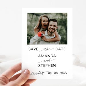Photo Save The Date | DIY Wedding Date Announcement | Editable Canva Template | Modern Minimalist Save the Date | Digital Instant Download