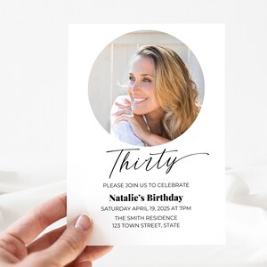 Minimalist 30th Birthday Invitation | Canva Template | Editable Digital Download | Customizable Instant Access Printable Invite | 30 Years