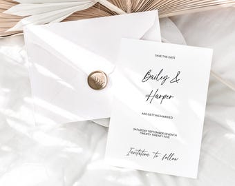 Minimalist Wedding Invite | Modern Reception Invitation | Editable Canva Template | Digital Instant Download | DIY Simple Invite Printable