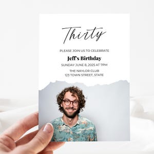 Minimalist 30th Birthday Invitation | Canva Template | Editable Digital Download | Customizable Instant Access Printable Invite | 30 Years