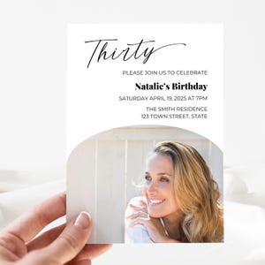 Minimalist 30th Birthday Invitation | Canva Template | Editable Digital Download | Customizable Instant Access Printable Invite | 30 Years