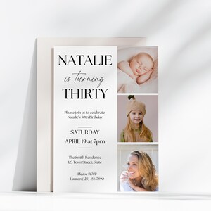 Minimalist 30th Birthday Invitation | Canva Template | Editable Digital Download | Customizable Instant Access Printable Invite | 30 Years