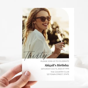 Minimalist 30th Birthday Invitation | Canva Template | Editable Digital Download | Customizable Instant Access Printable Invite | 30 Years