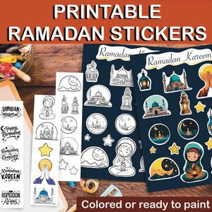 Ramadan Aufkleber für Kinder, Ramadan Them druckbare Aufkleber, Aufkleber für Ramadan, Aufkleber für Thermodrucker, DIY Geschenk für Kinder