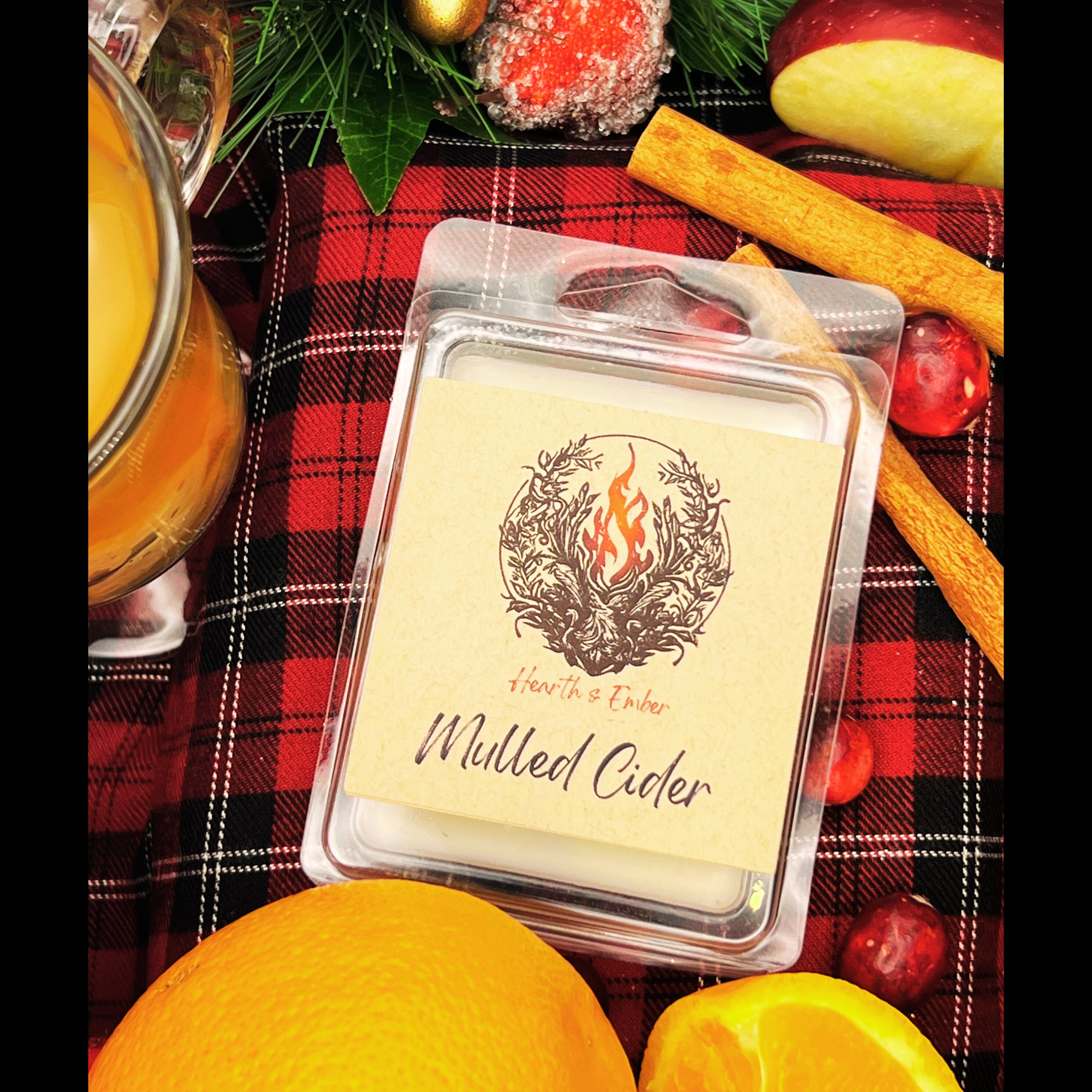 Mulled Wine Scented Hand Poured Candle With Lid Organic Soy Wax