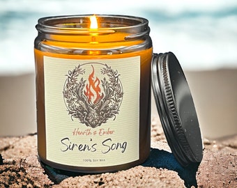 Siren's Song - Handgegossene 8 Unzen Sojawachs-Kerze - Braunglas mit Baumwolldocht und Metalldeckel