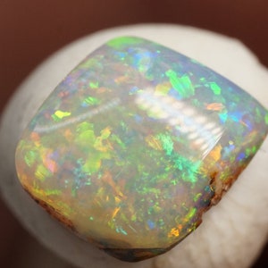 Opal ring stone with radiant shine 1.18cts polished gemstone with magnificent play of colors