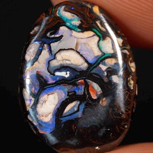 Ópalo australiano de roca de 6,72 quilates, gema natural suelta con patrones de color únicos, ideal para la fabricación de joyas. Piedra de colección de ópalo rara.