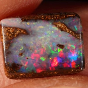 Australian Boulder Opal 2.38cts , Natural Solid Loose Gemstone, Solid Opal Cabochon, Natural Ironstone