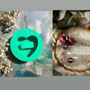 Heart Ring Holder Silicone Mold: Resin Casting for Nikkah/Engagement