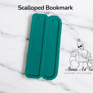 Scalloped Bookmark Resin Mold - Oval and Rectangular Shape Scalloped Mold 2-in-1 Silicone Moulds