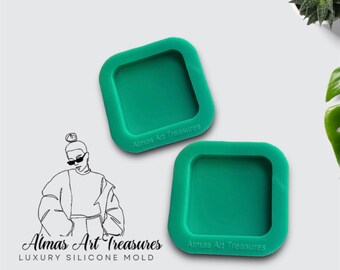 Vierkante sleutelhanger epoxyvorm | vierkante sleutelhangervorm van 1,6 inch | Hars sleutelhangervorm