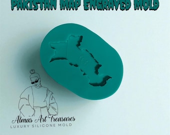 Pakistan Map Flag Engraved Silicone Mold: Keychain, Car Hanging
