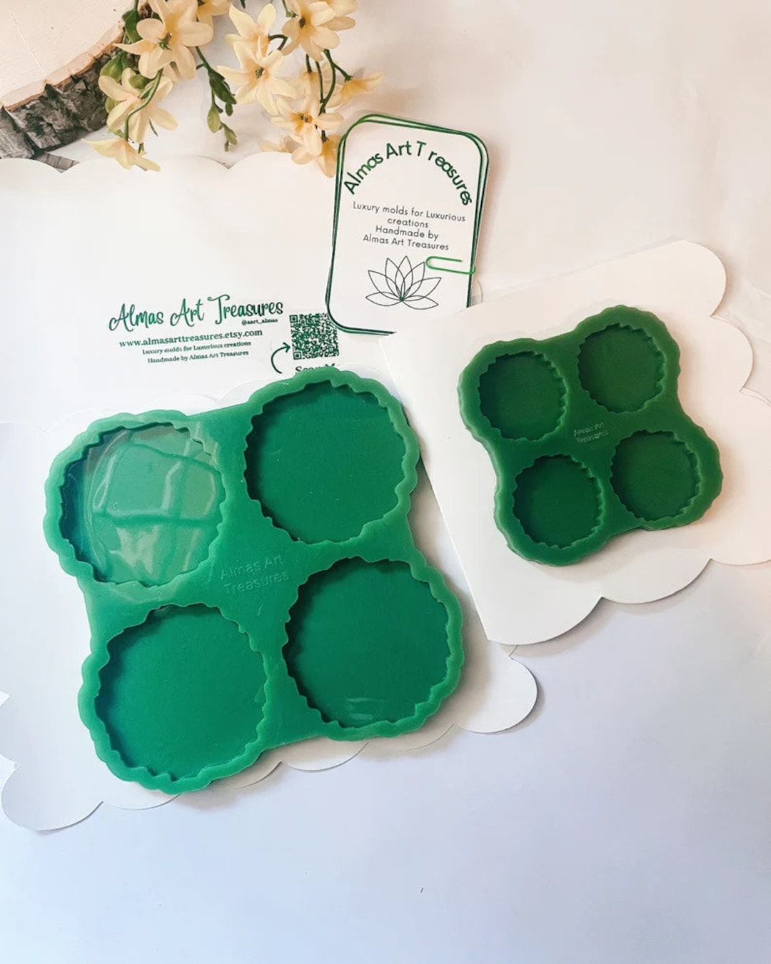 Irregular Coaster Mold 3.5 and 2 Resin Coaster Silicone Mold Luxury