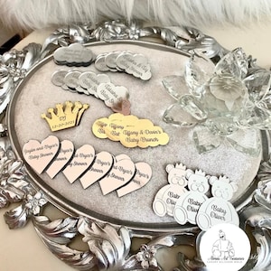 Custom Acrylic Mirror Tags, Wedding Tag, Baby Shower Tag, Personalized Gift Tag, Heart Tag, Name Tag, Personalized Tag, Valentines Day Tag