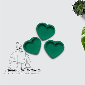 Heart Keychain Epoxy Mold | square 1.6 in keychain mold | Resin Keychain Mold