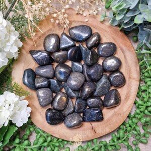 Black Lemurian Jade Tumbled Stone, Crystal Gemstone Polished Natural High Quality Mineral Rock Jadeite Ancient Knowledge Ancestor Protection