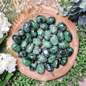 Zoisite Tumbled Stone, Crystal Gemstone Polished Natural High Quality Grade Mineral Rock Tanzania Healing Renewal Creativity Vitality Green
