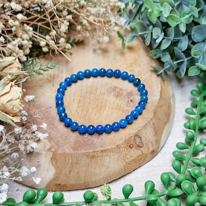 Blue Apatite Bracelet 6mm | Focus Motivation Creativity Throat Third Eye Chakra | High Quality Genuine Gemstone Crystal Jewelry Men Women
