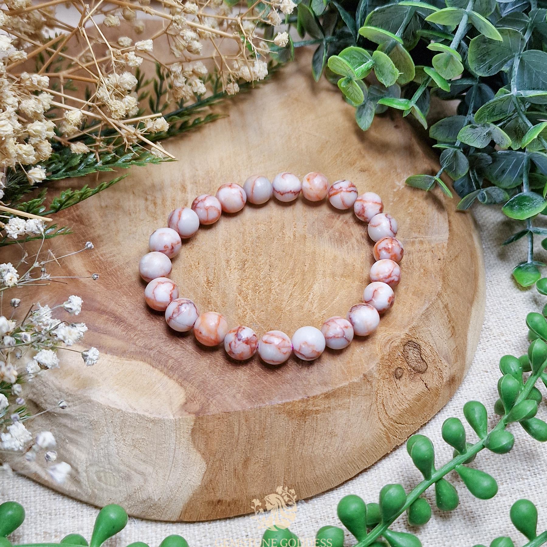 Red Vein Jasper Bracelet 8mm | Strength Stability Protection Root