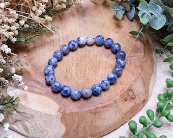 Azul Bahia Sodalite Bracelet 8mm | Clarity Calm Intuition Truth Throat Third Eye Chakra | High Quality Gemstone Crystal Jewelry Men Women