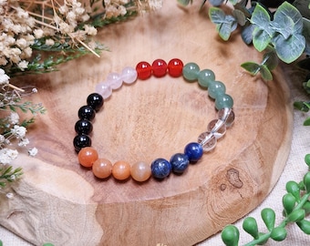 7 Chakra Bracelet 8mm | Energy Balance Healing Grounding Spiritual Connection Vibes High Quality Genuine Gemstone Crystal Jewelry Men Women