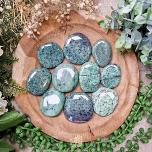Nephrite Jade Pocket Stone | Palm Stone Hand Gemstone Crystal Rock Gift Her Him Polished Smooth Stone Flat Disk Worry Pocket Hug Spiritual