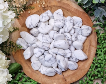 Howlite Tumbled Stone, Crystal Gemstone Polished Natural High Quality Grade Mineral Rock Tranquility Patience Mental Clarity Spiritual