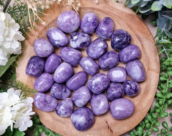 Lepidolite Tumbled Stone, Crystal Gemstone Polished Natural High Quality Grade Mineral Rock Calmness  Emotional Healing Stress Relief Love