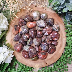 Fire Mountain Rhyolite Tumbled Stone Crystal Gemstone Polished Natural High Quality Mineral Rock Transformation Inner Strength Creative Flow