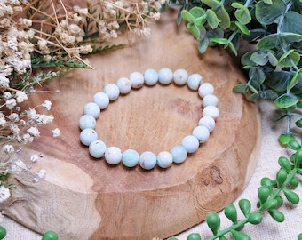 Caribbean Blue Calcite Bracelet 8mm | Calm Intuition Healing Third Eye Crown Chakra High Quality Genuine Gemstone Crystal Jewelry Men Women