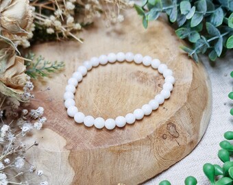 White Jade Bracelet 6mm | Peace Clarity Protection Crown Heart Chakra | Jadeite High Quality Genuine Gemstone Crystal Jewelry Men Women