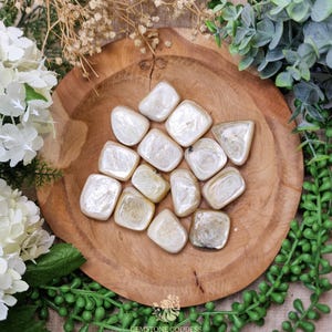 Yellow Mica Tumbled Stone, Crystal Gemstone Polished Natural High Quality Grade Mineral Rock Golden Mica Muscovite Lightness Empowerment