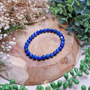 Lapis Lazuli Bracelet 6mm | Truth Intuition Inner Wisdom Third Eye Throat Chakra | High Quality Genuine Gemstone Crystal Jewelry Men Women
