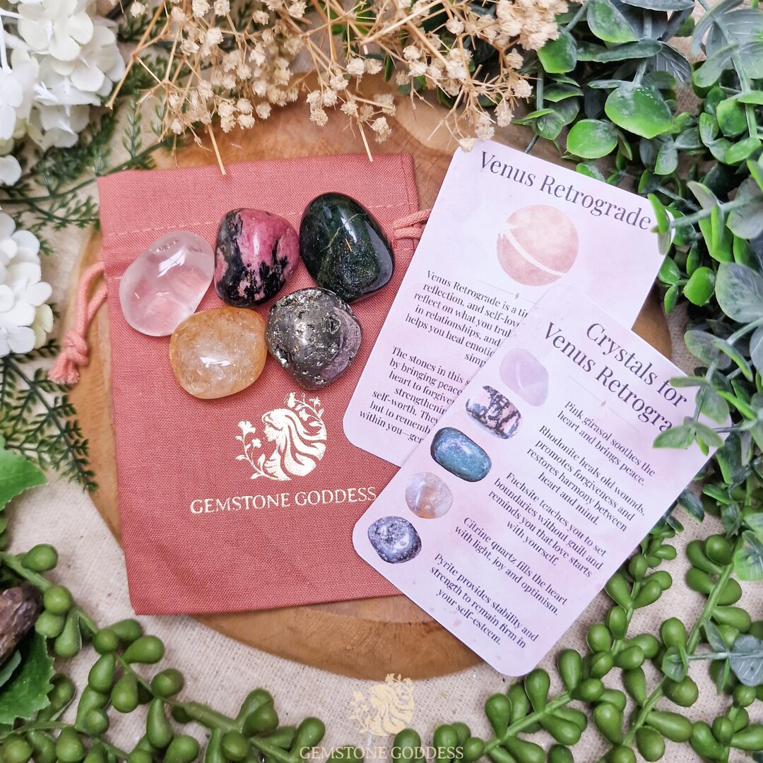 Venus Retrograde Crystals | Crystal Set Kit Planet Energy Rotation ...